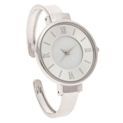 silver cuff watch