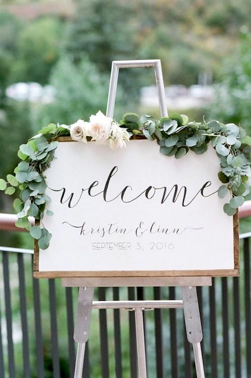 Garden weddings can also welcome their guests in style. Flowers by Lace and Lilies, Colorado.