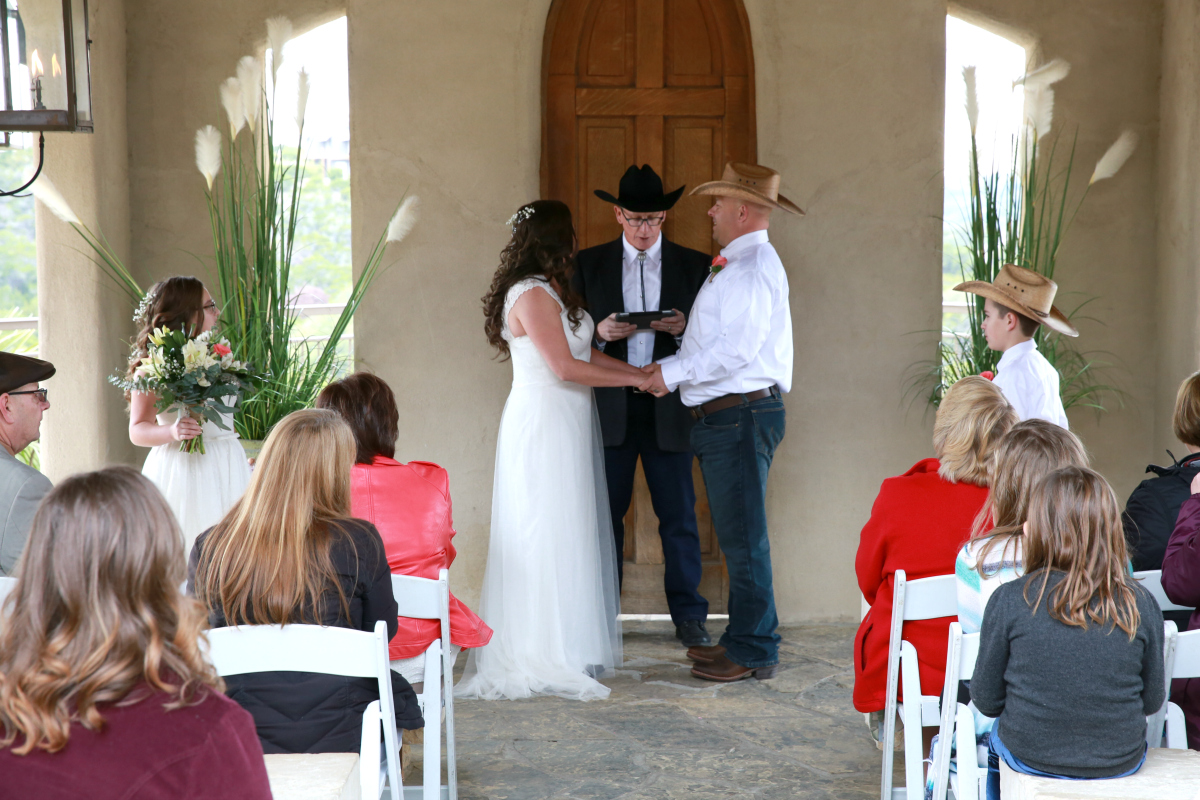 couple getting married outdoors