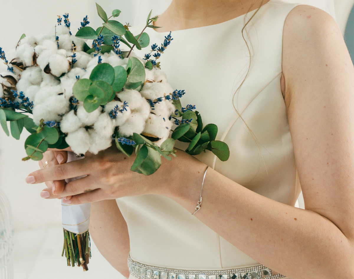 woman holding bouquet