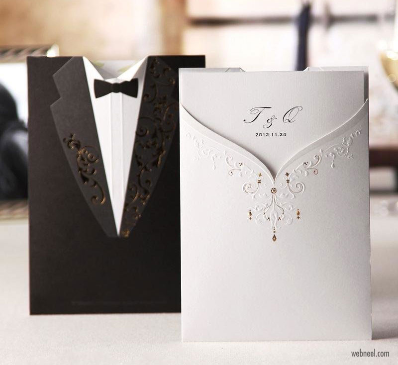 wedding card design idea modern