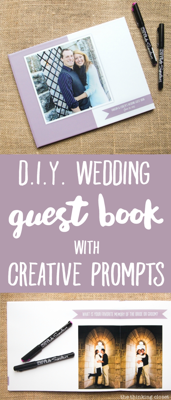 DIY Wedding Guest Book: How to use creative writing prompts to elicit thoughtful messages from wedding guests (instead of stress-outs over the blank page). Here